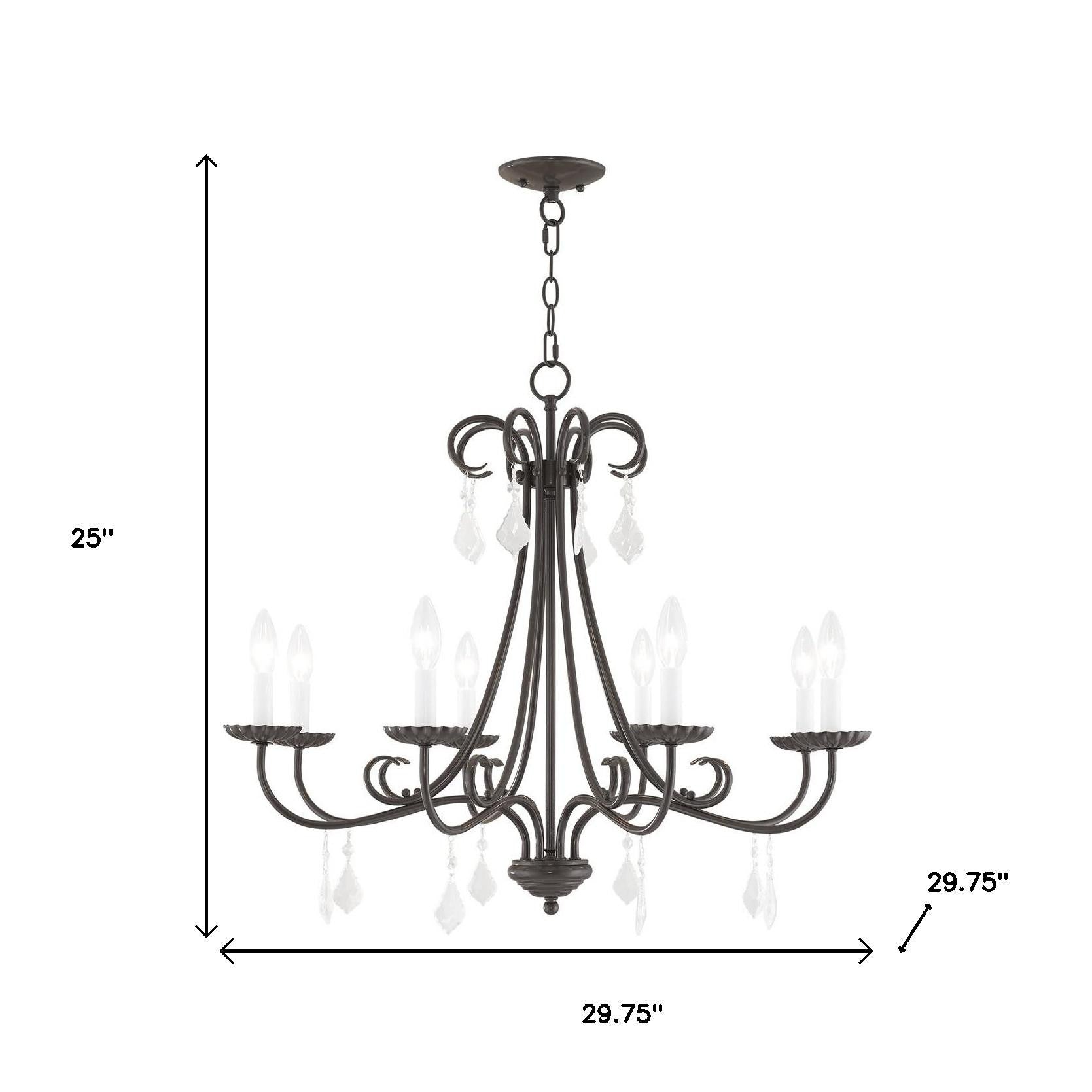 Eight Light Dimmable Chandelier With Shades Default Title