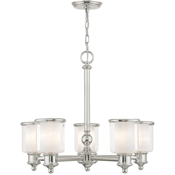Five Light Dimmable Chandelier With Shades Default Title