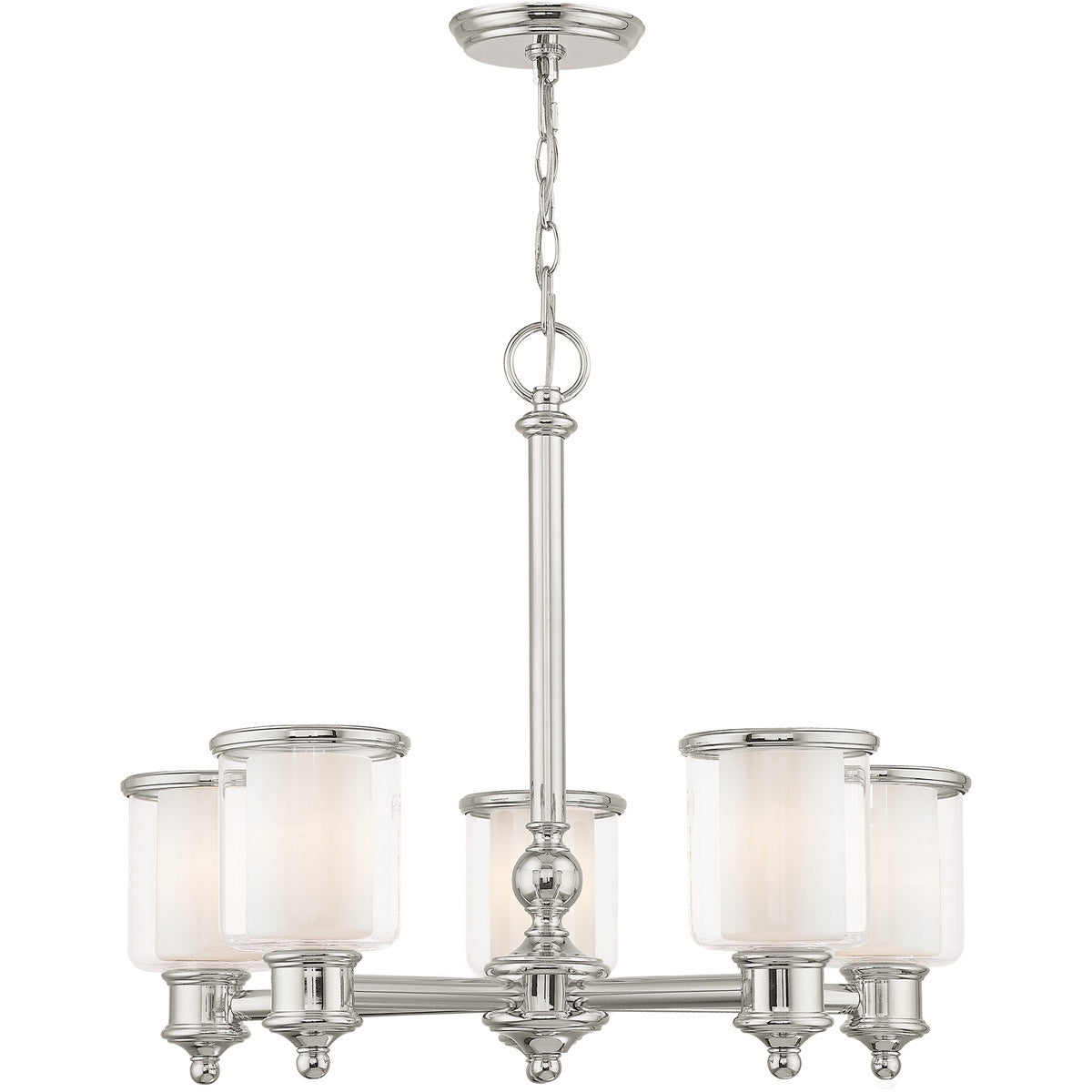 Five Light Dimmable Chandelier With Shades