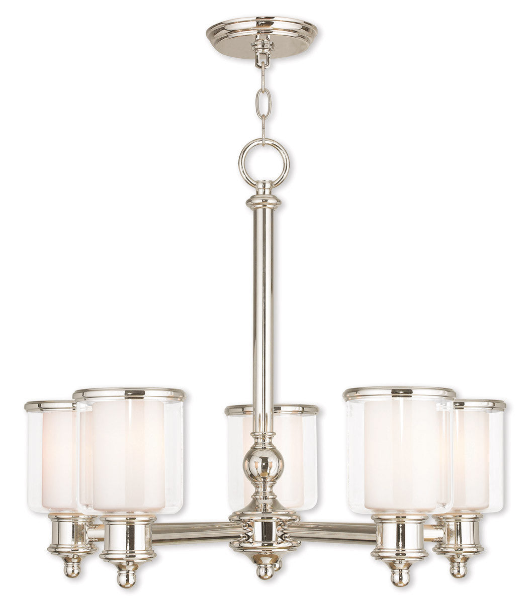 Five Light Dimmable Chandelier With Shades