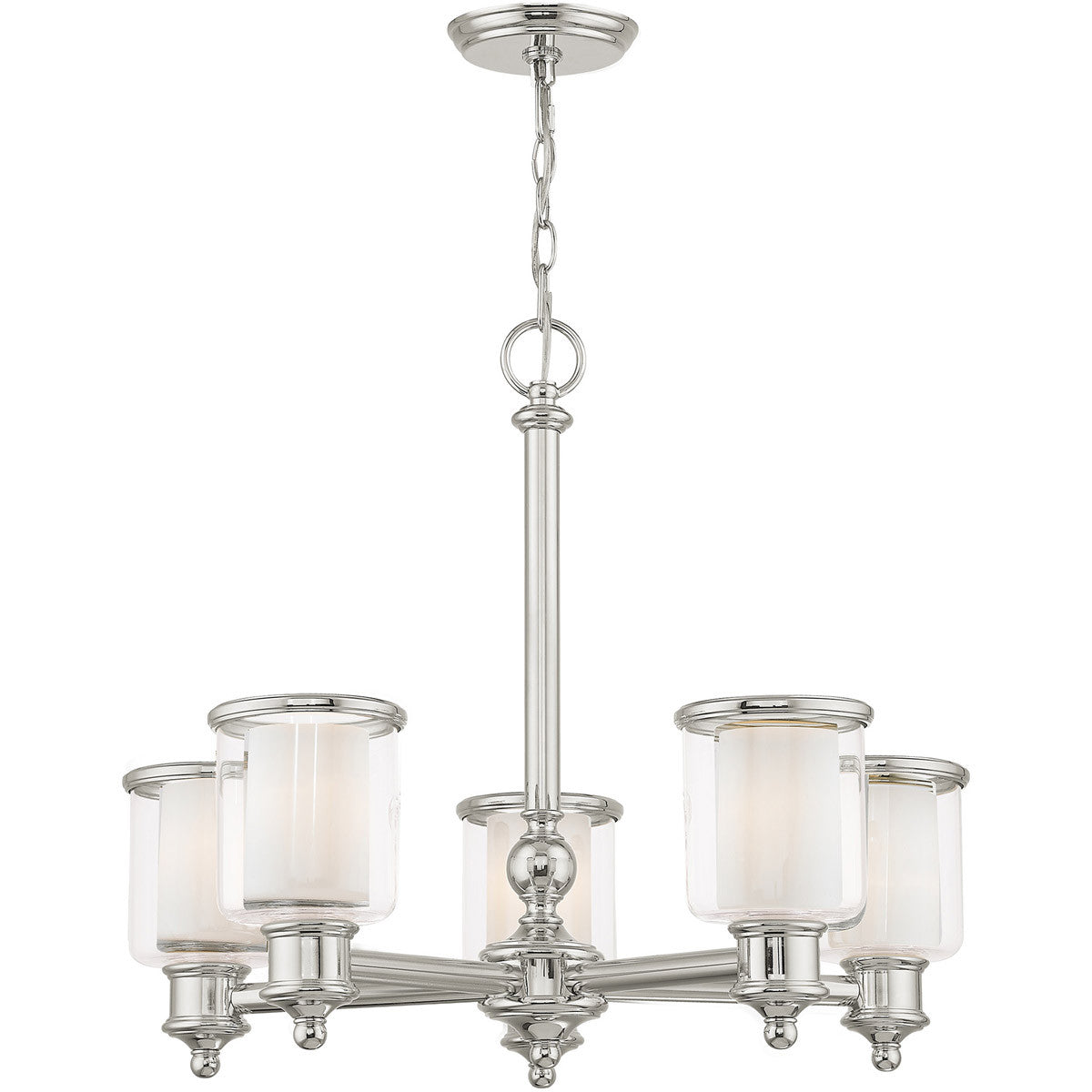 Five Light Dimmable Chandelier With Shades