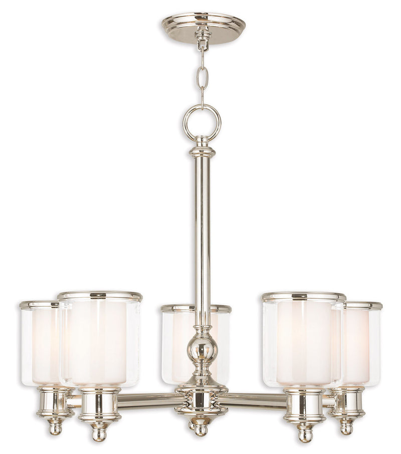 Five Light Dimmable Chandelier With Shades