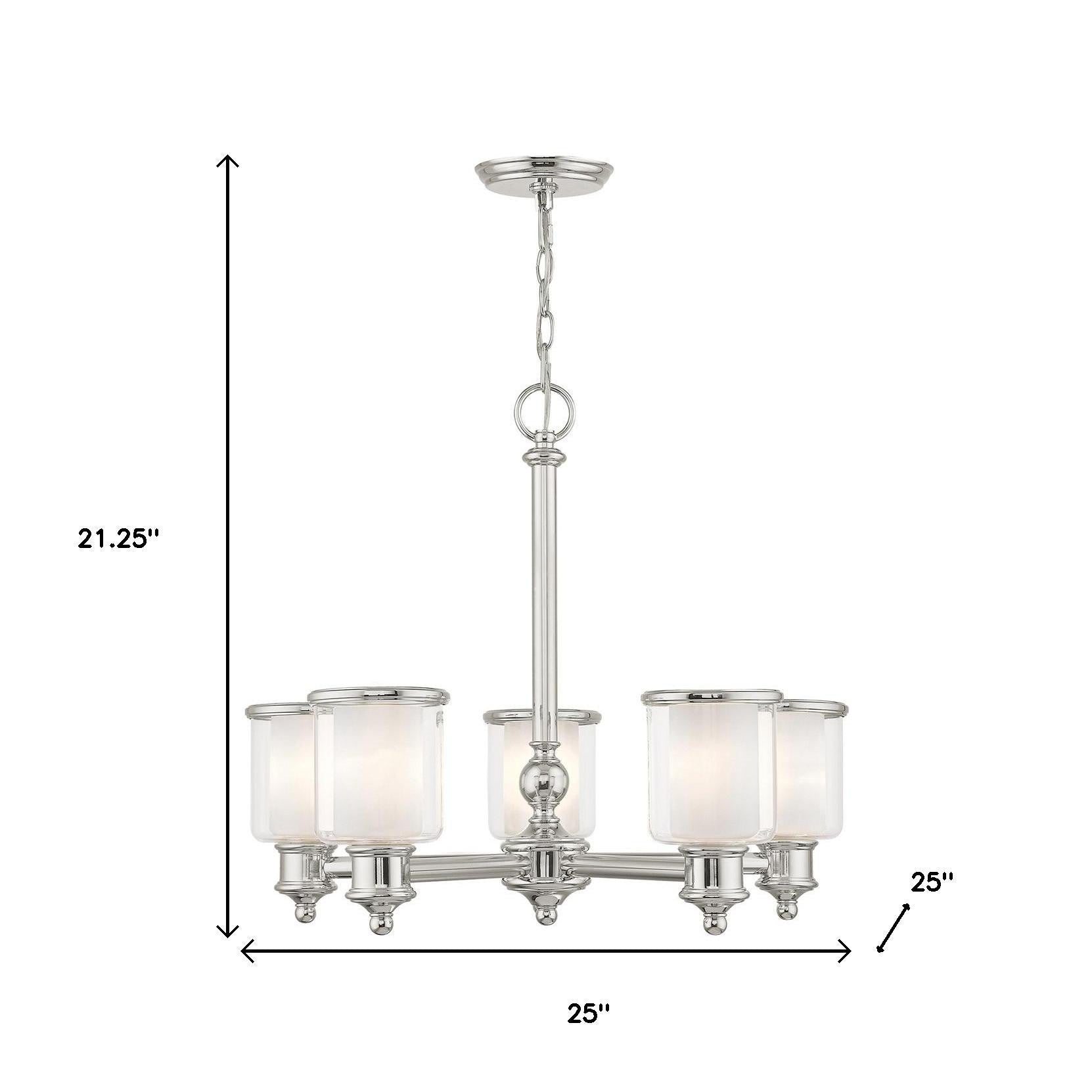 Five Light Dimmable Chandelier With Shades