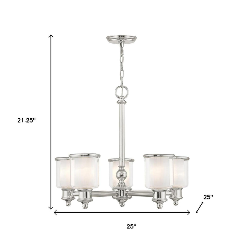 Five Light Dimmable Chandelier With Shades