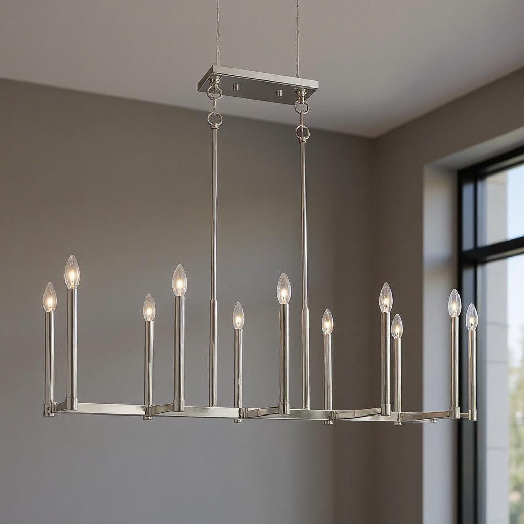 Ten Light Dimmable Chandelier With Shades Default Title