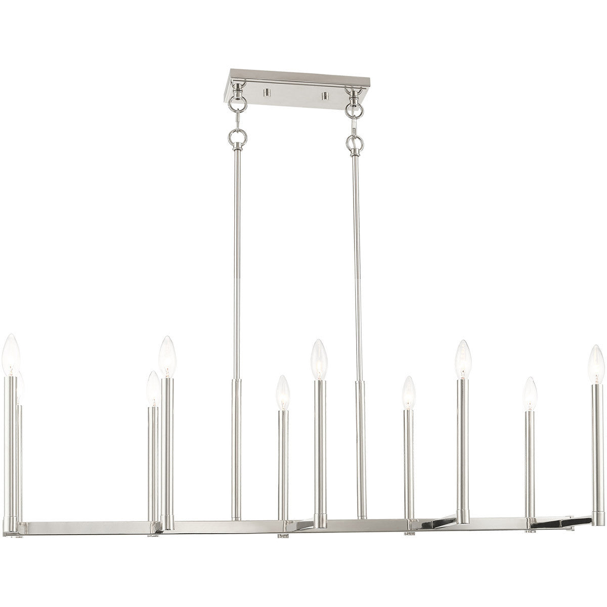 Ten Light Dimmable Chandelier With Shades