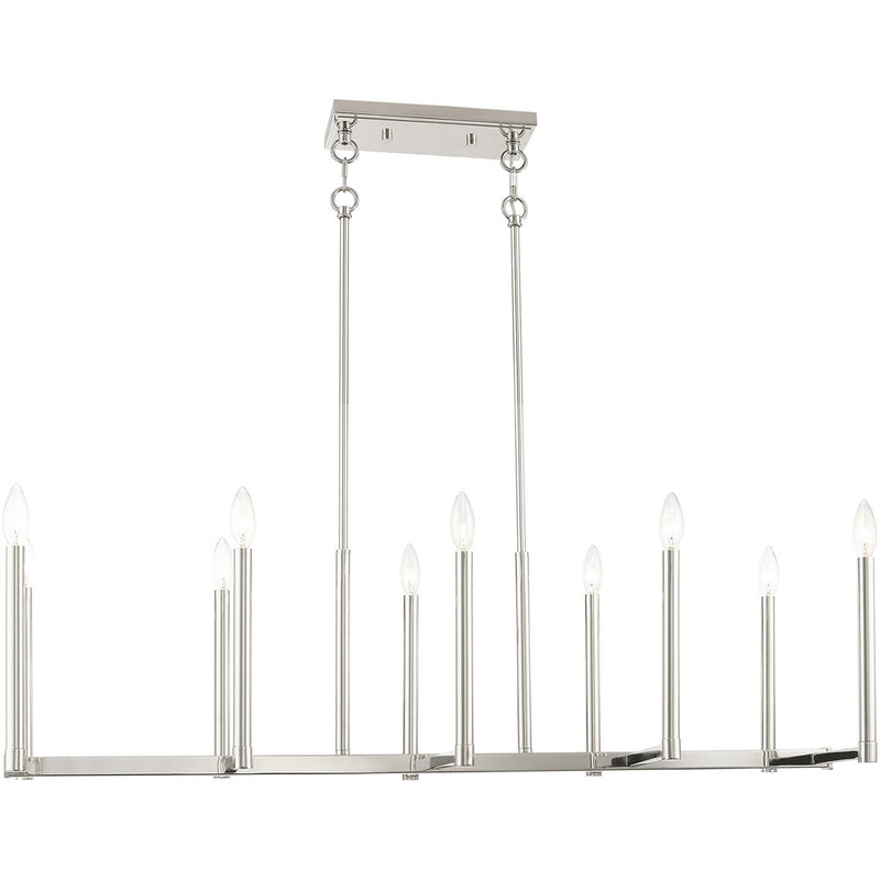 Ten Light Dimmable Chandelier With Shades