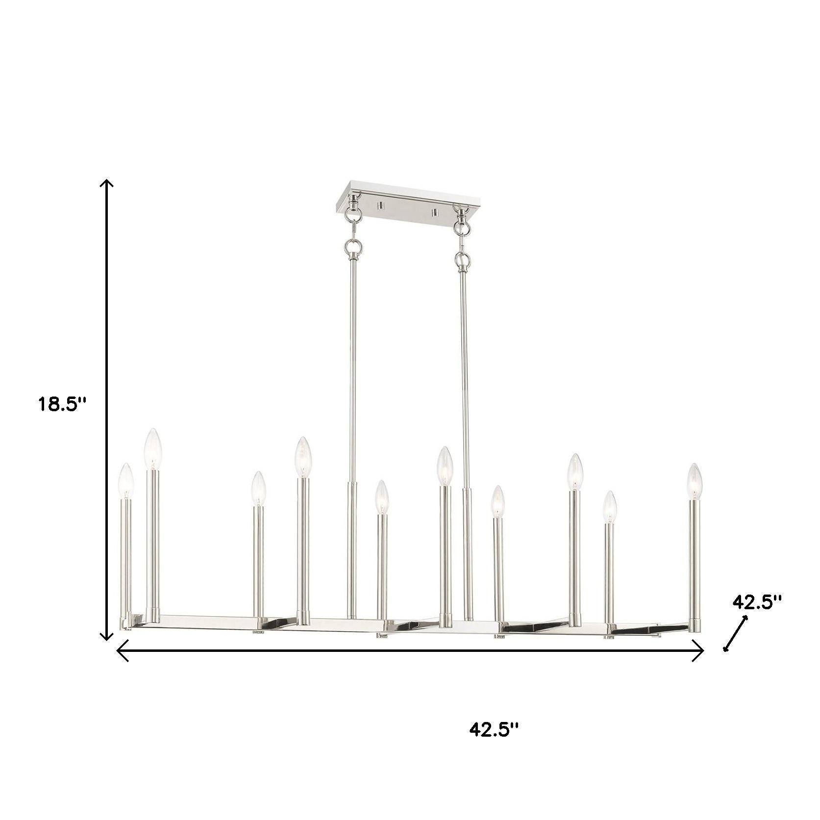 Ten Light Dimmable Chandelier With Shades