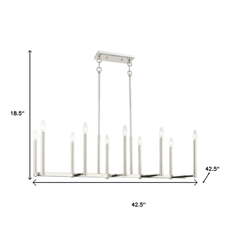 Ten Light Dimmable Chandelier With Shades