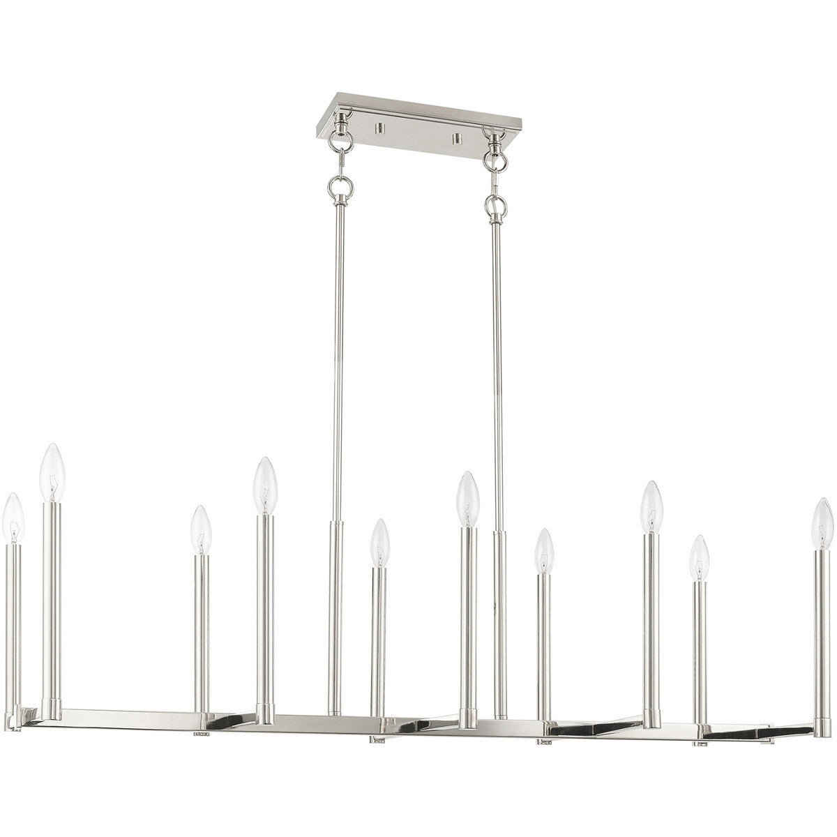 Ten Light Dimmable Chandelier With Shades