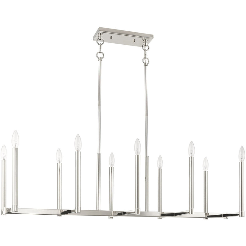 Ten Light Dimmable Chandelier With Shades