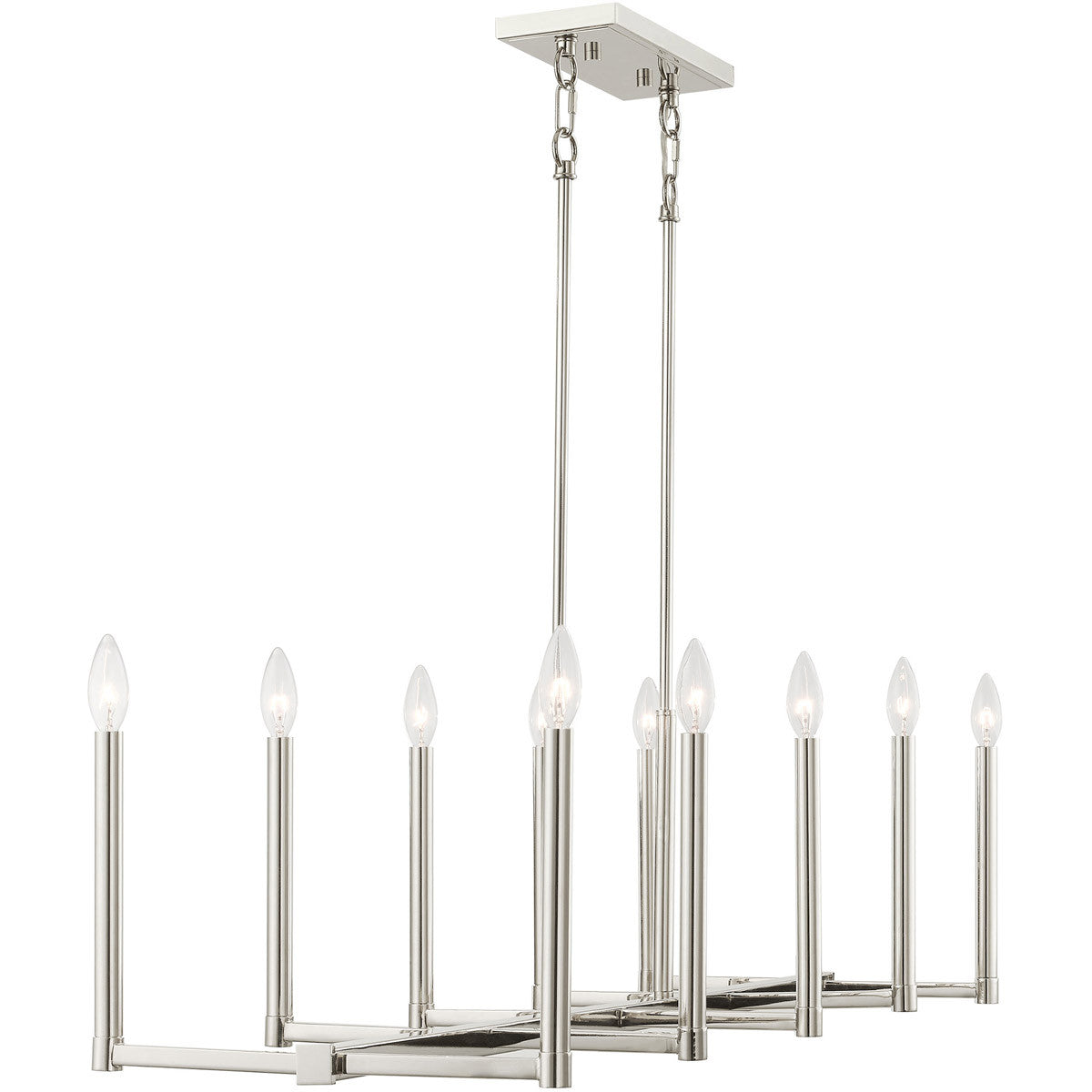 Ten Light Dimmable Chandelier With Shades