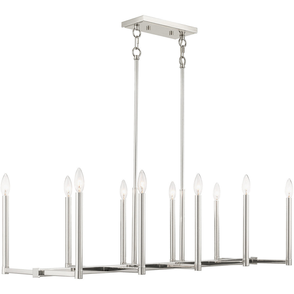 Ten Light Dimmable Chandelier With Shades