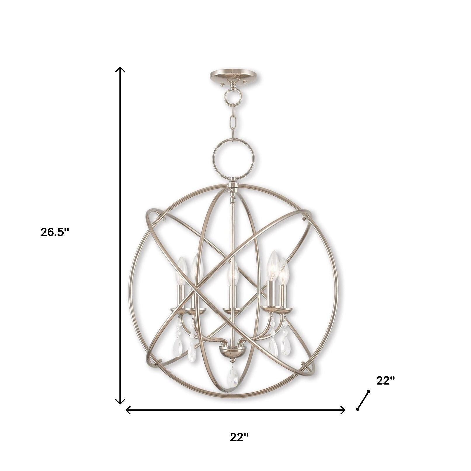 Five Light Dimmable Chandelier With Shades Default Title