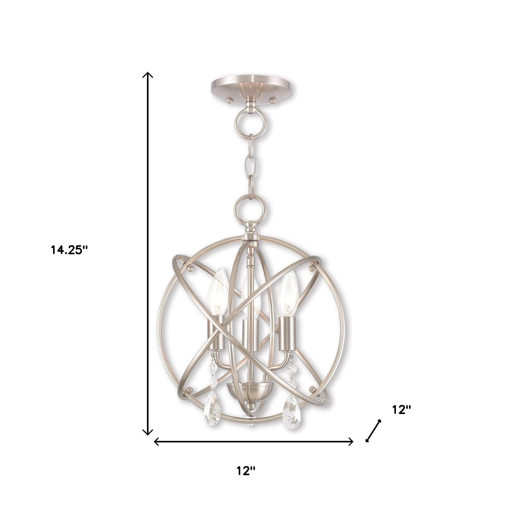 Three Light Dimmable Chandelier With Shades