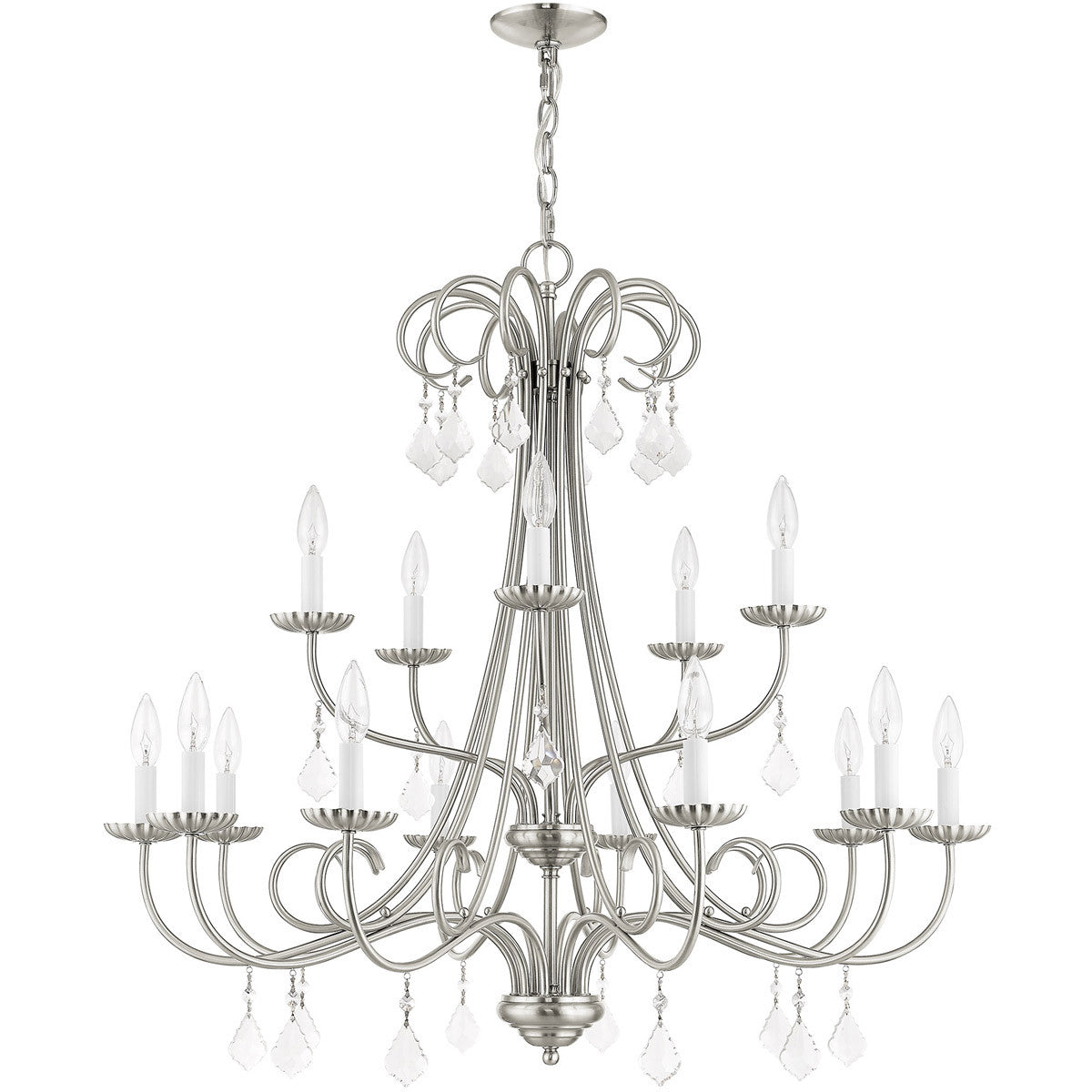 Multi Light Dimmable Chandelier With Shades Default Title