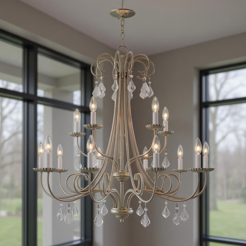 Multi Light Dimmable Chandelier With Shades