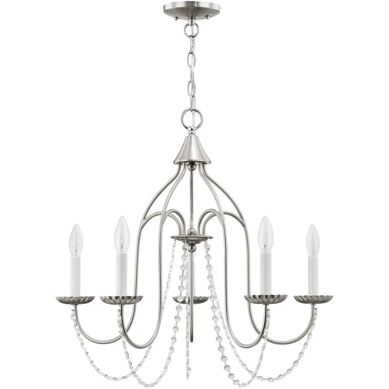 Five Light Dimmable Chandelier With Shades