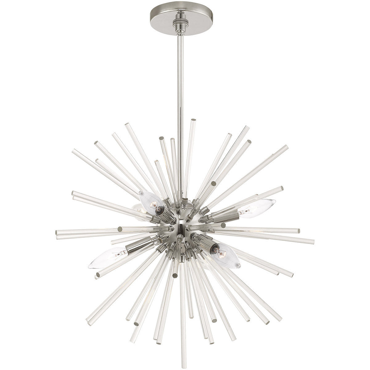 Six Light Dimmable Chandelier With Shades