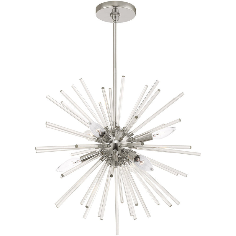 Six Light Dimmable Chandelier With Shades