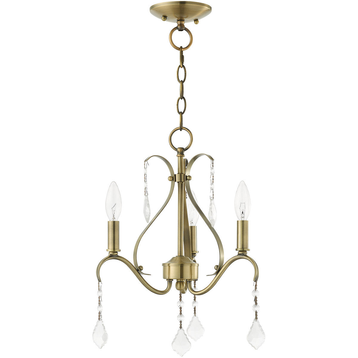 Three Light Dimmable Chandelier With Shades Default Title
