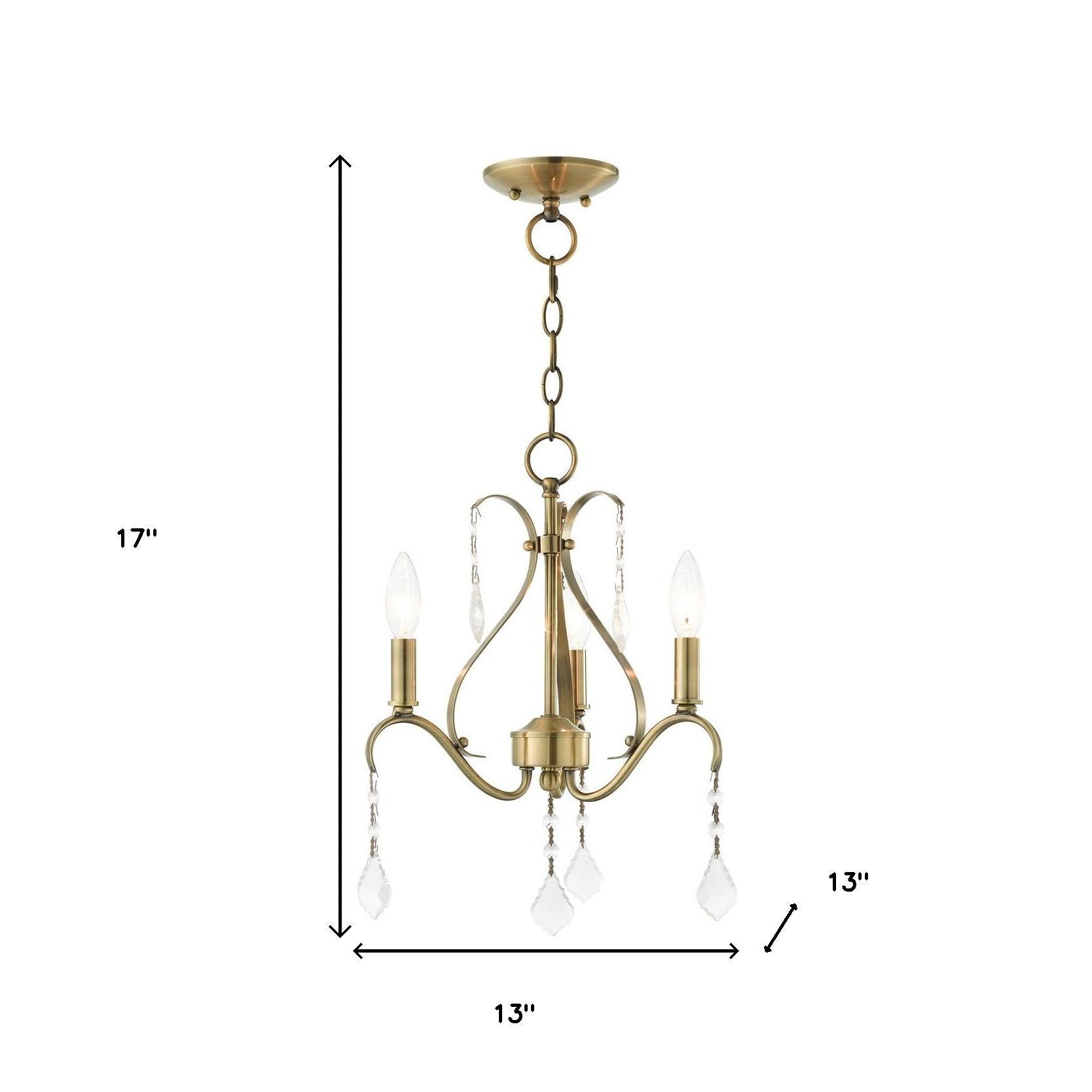 Three Light Dimmable Chandelier With Shades