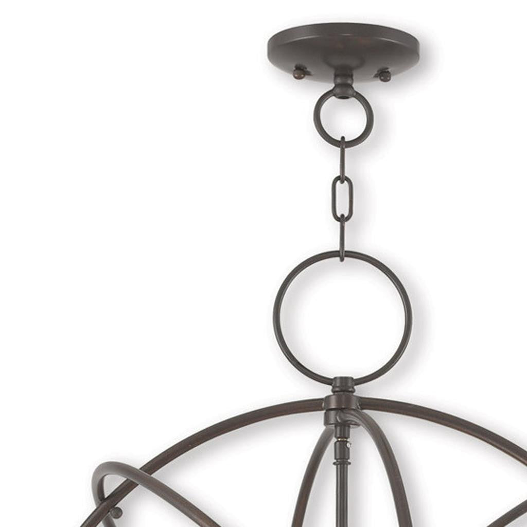 Five Light Dimmable Chandelier With Shades