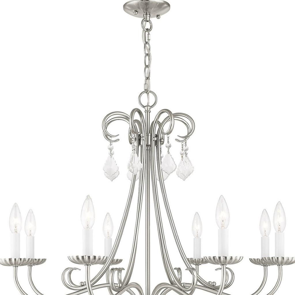 Eight Light Dimmable Chandelier With Shades Default Title