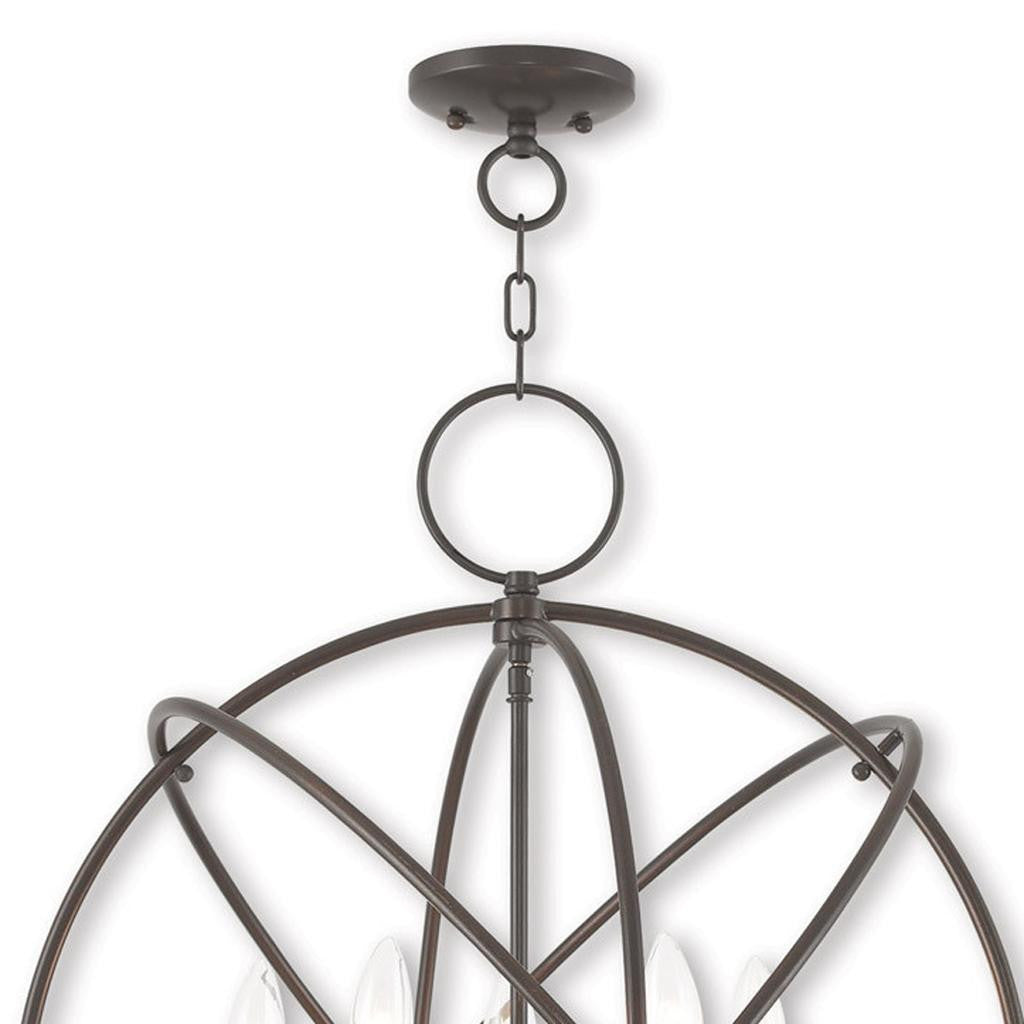 Five Light Dimmable Chandelier With Shades