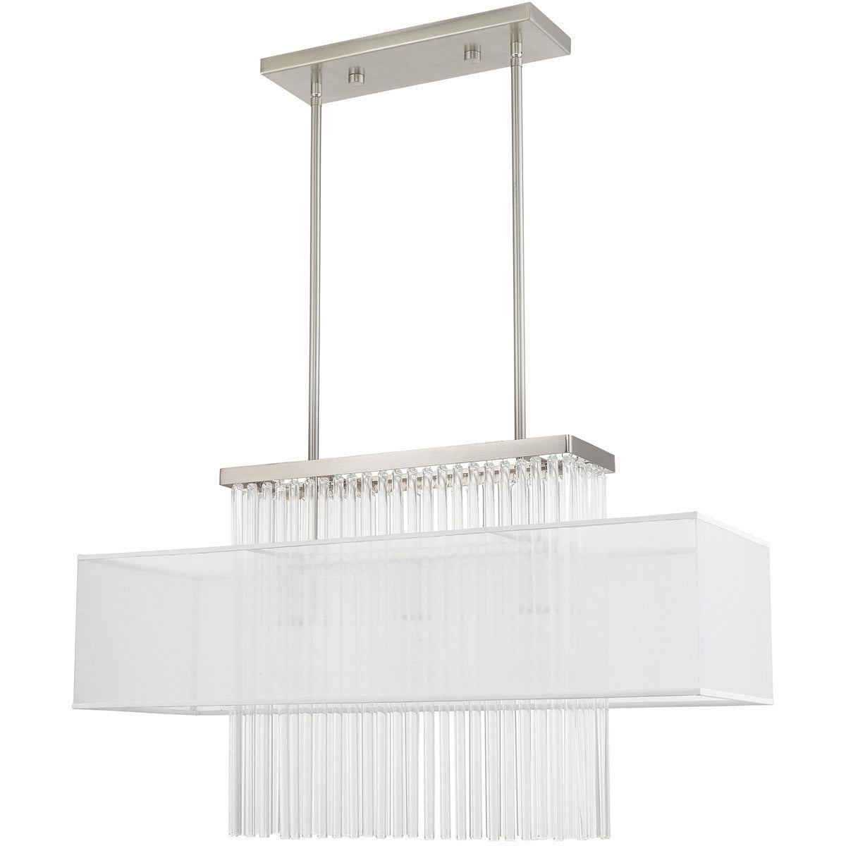 Three Light Dimmable Chandelier With Shades Default Title