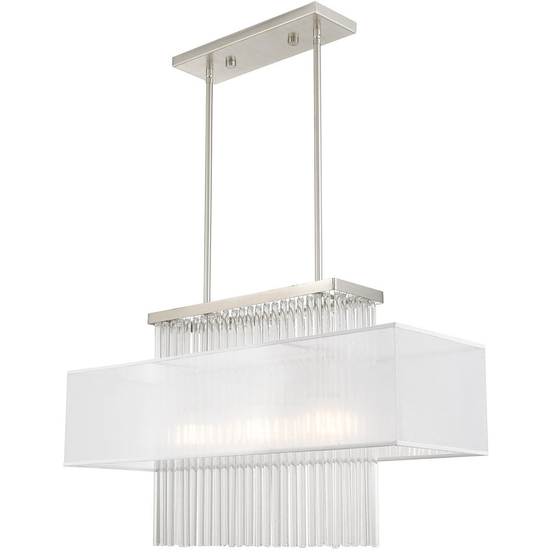 Three Light Dimmable Chandelier With Shades