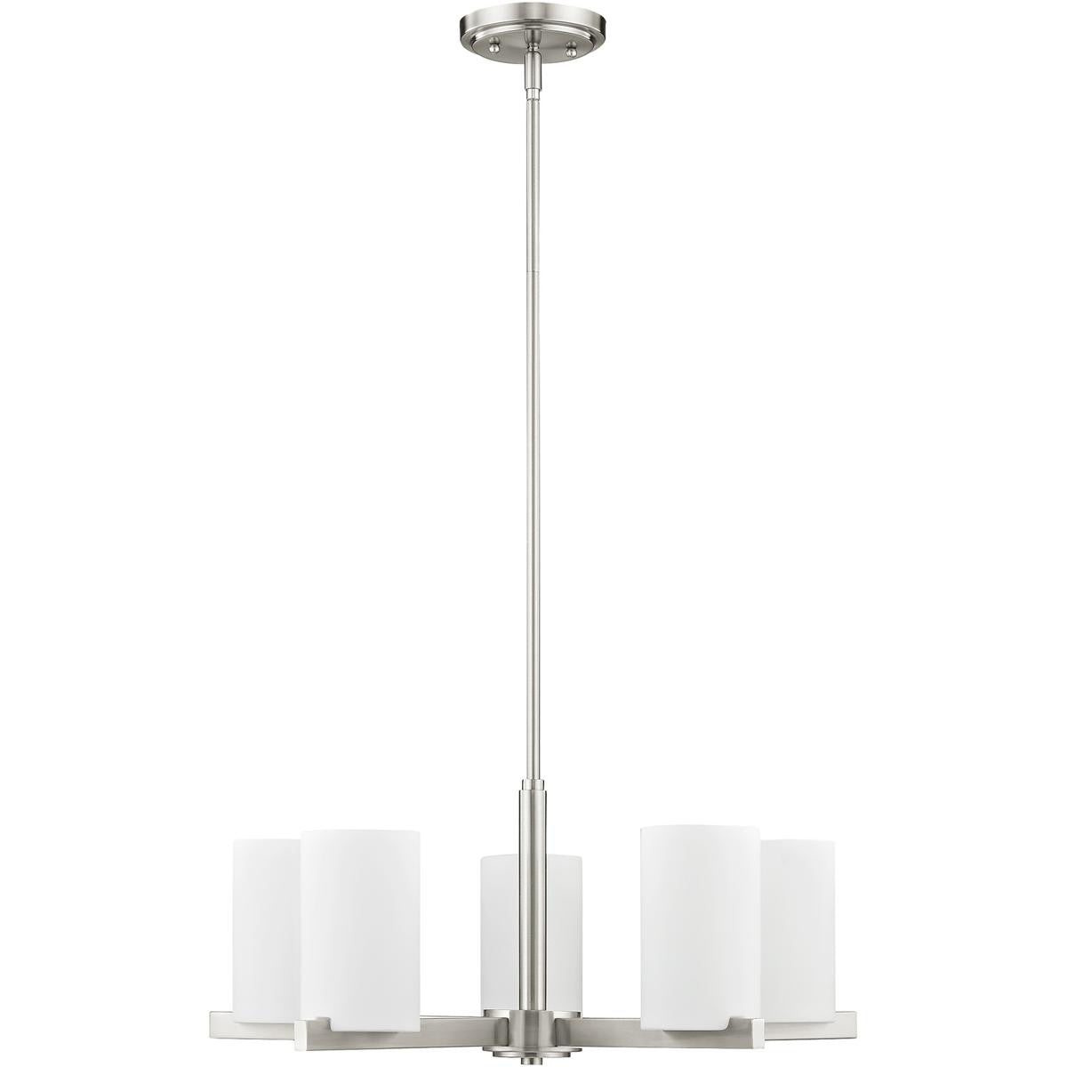 Five Light Dimmable Chandelier With Shades