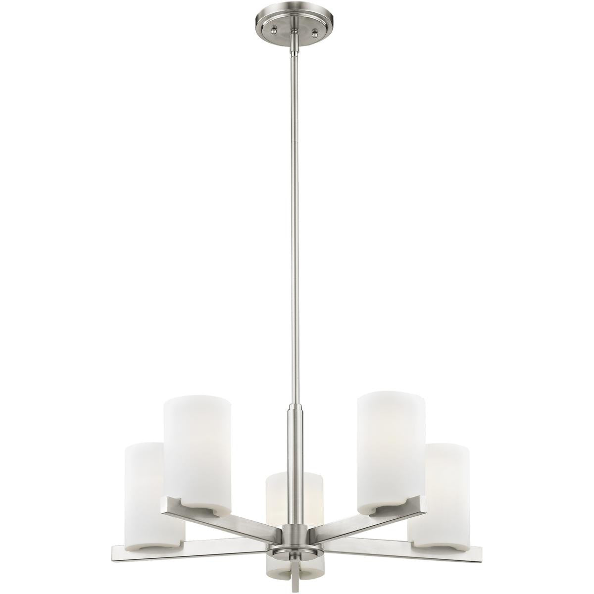 Five Light Dimmable Chandelier With Shades