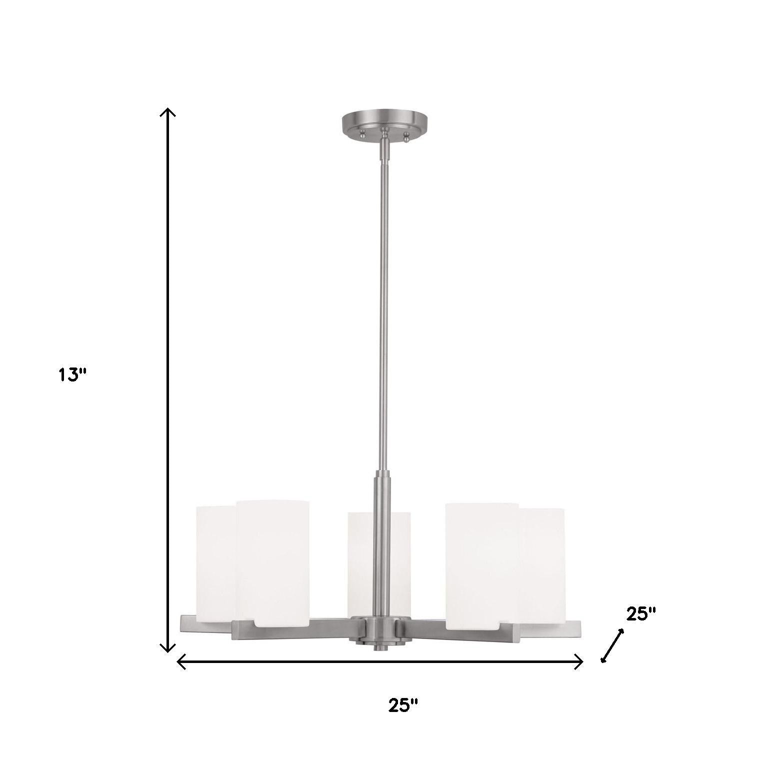 Five Light Dimmable Chandelier With Shades