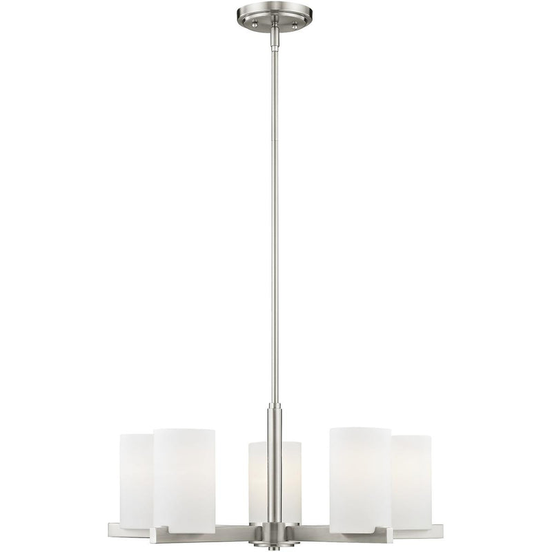 Five Light Dimmable Chandelier With Shades