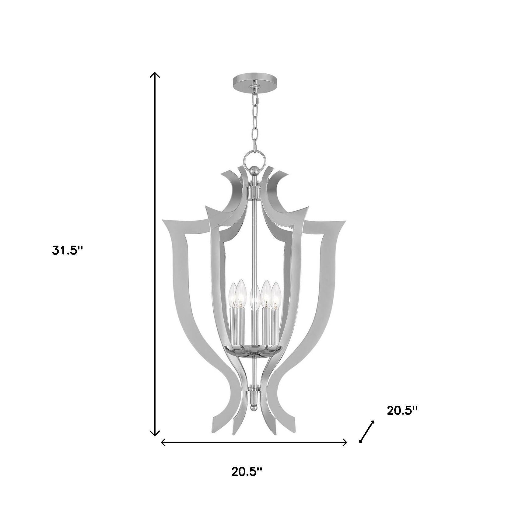 Five Light Dimmable Chandelier With Shades Default Title