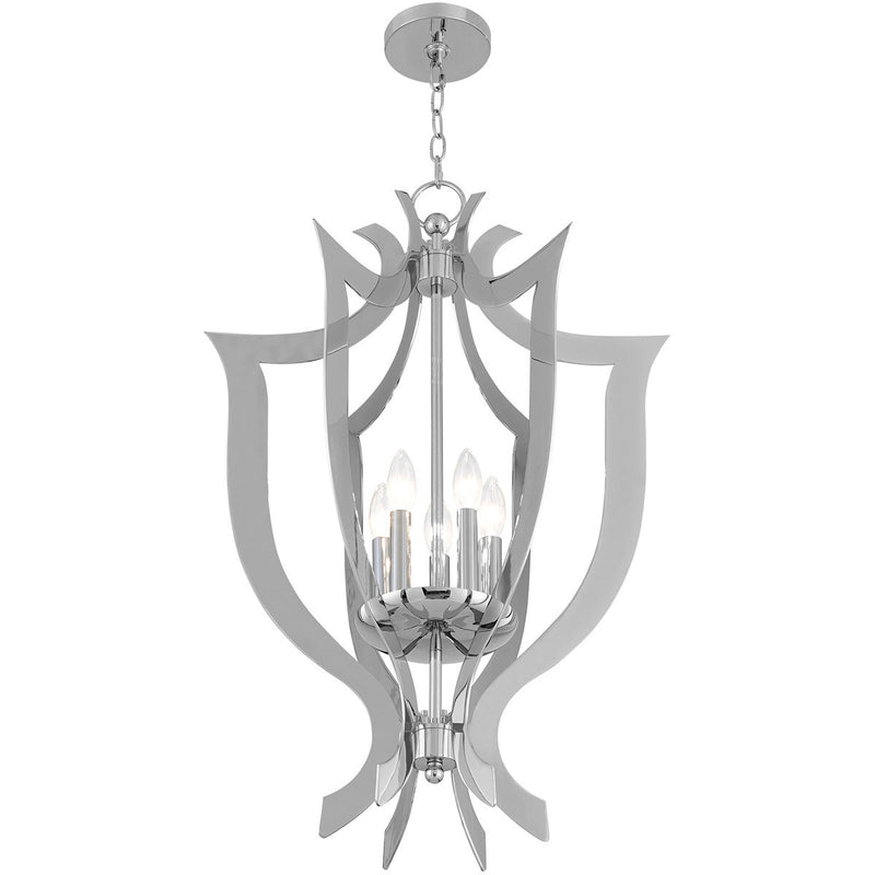 Five Light Dimmable Chandelier With Shades