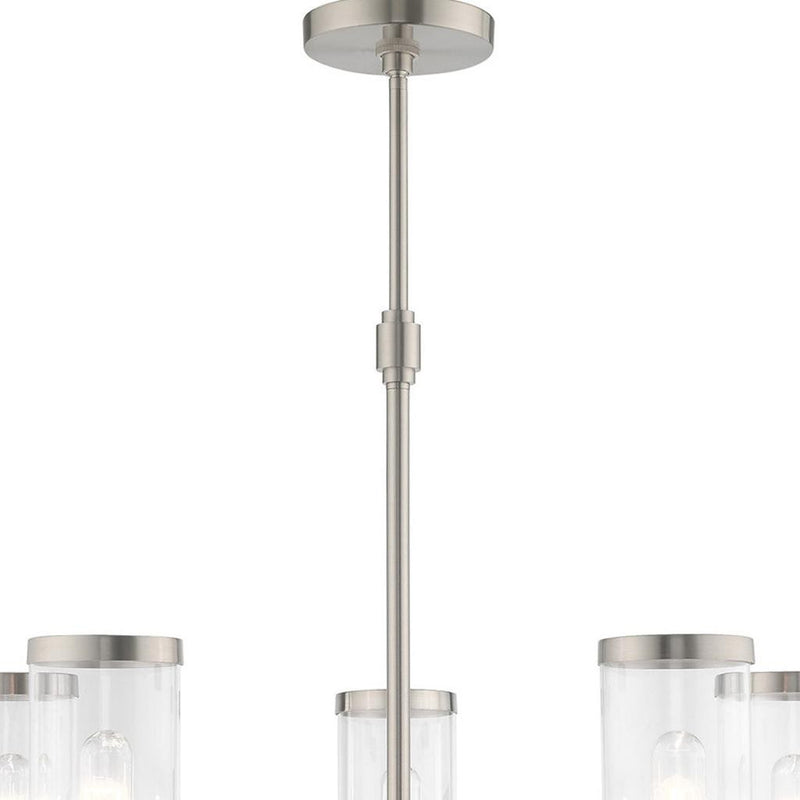 Five Light Dimmable Chandelier With Shades