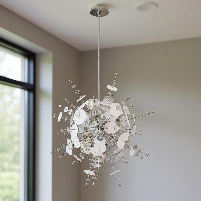 Six Light Dimmable Chandelier With Shades