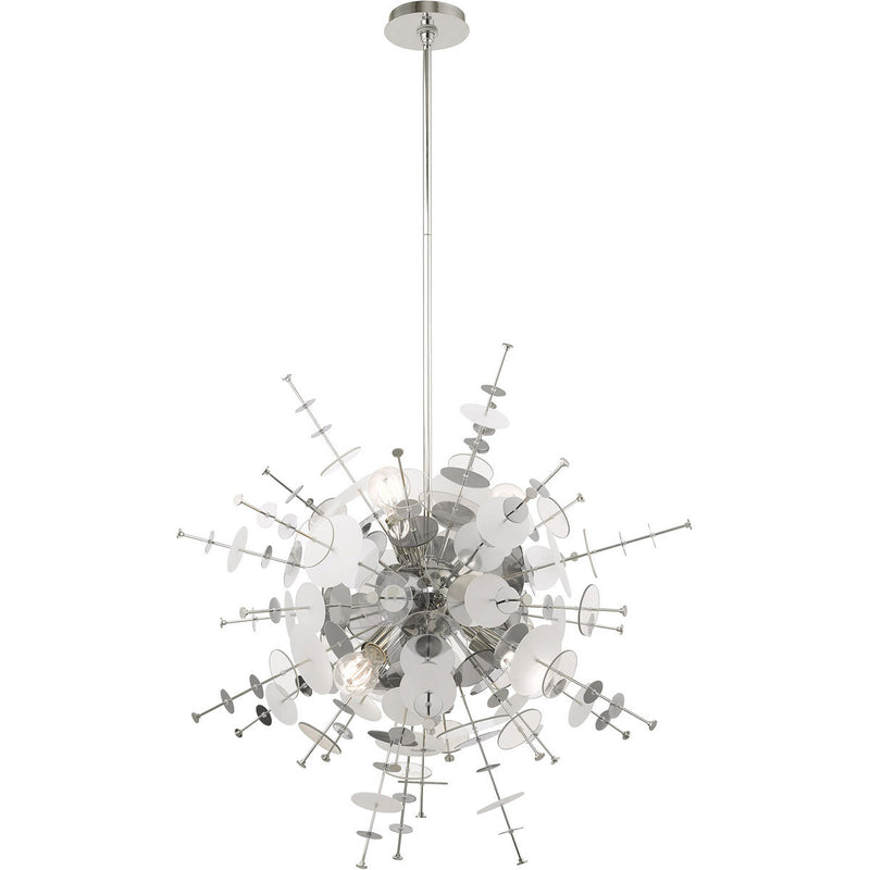 Six Light Dimmable Chandelier With Shades