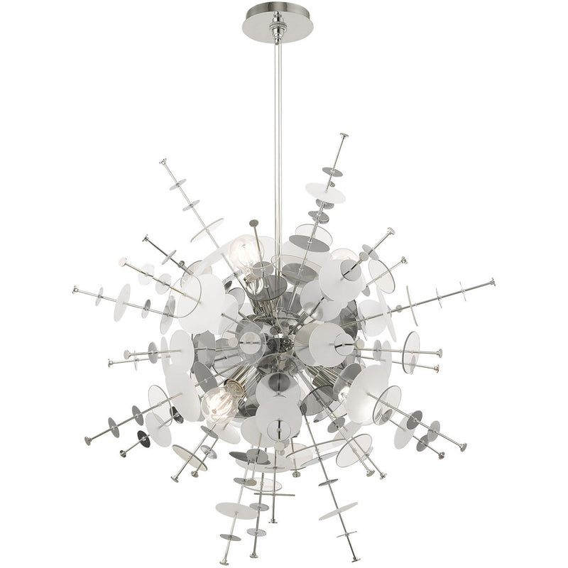 Six Light Dimmable Chandelier With Shades