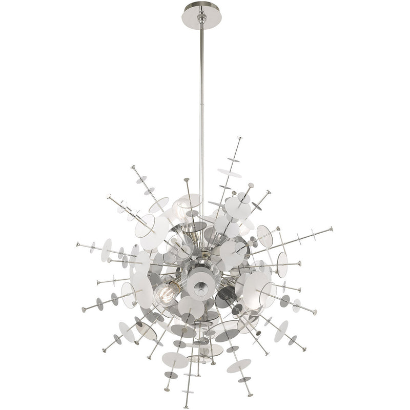 Six Light Dimmable Chandelier With Shades
