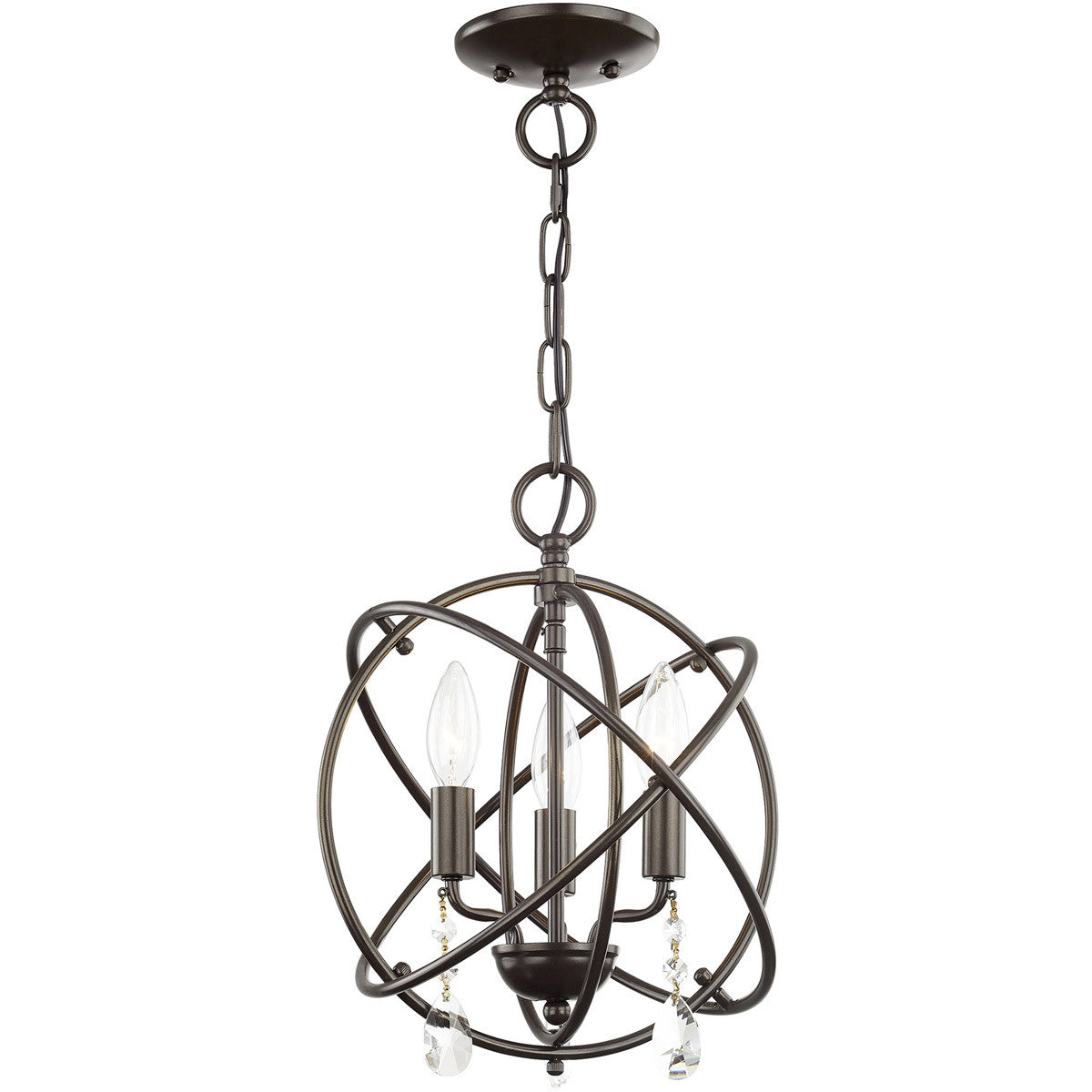 Three Light Dimmable Chandelier With Shades Default Title