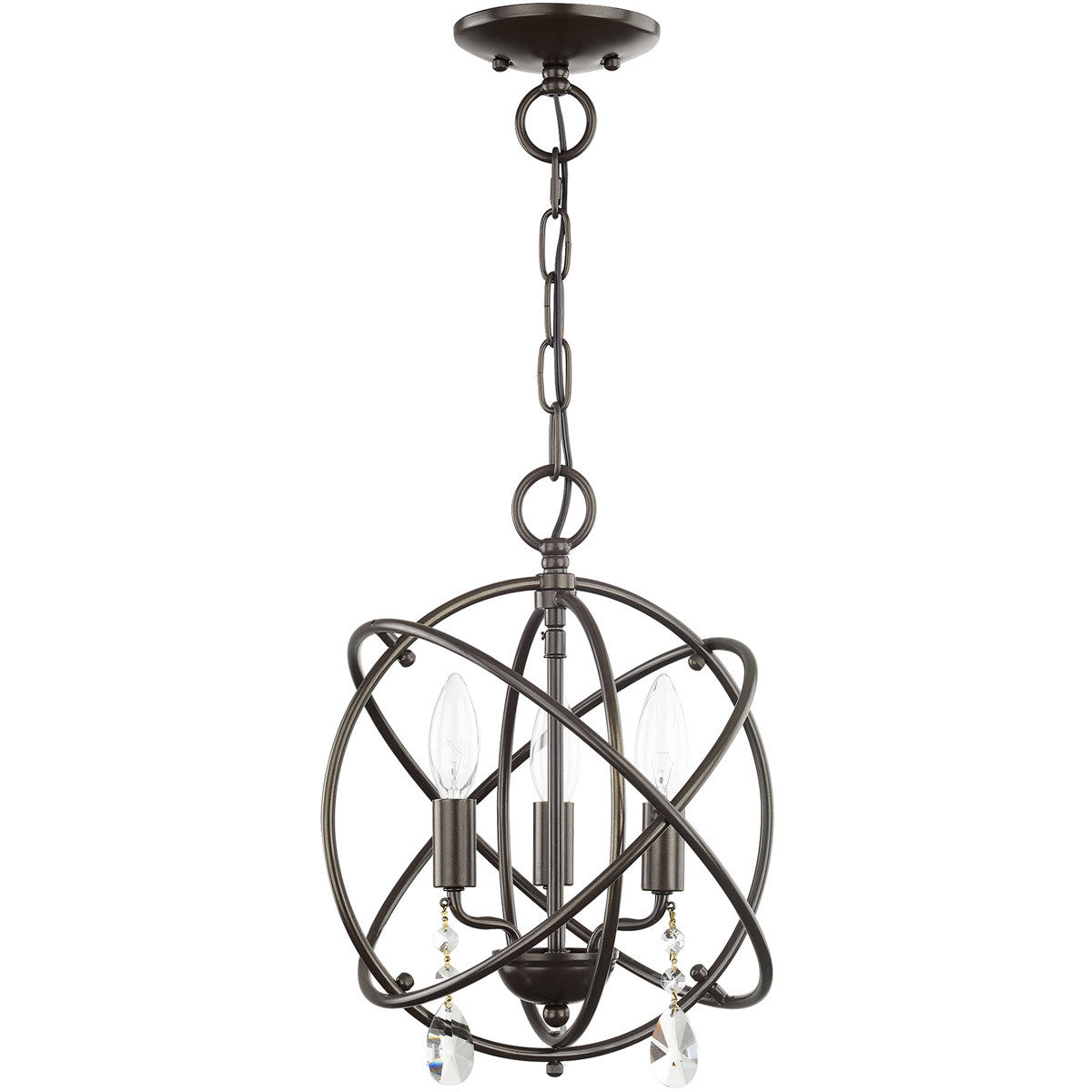 Three Light Dimmable Chandelier With Shades