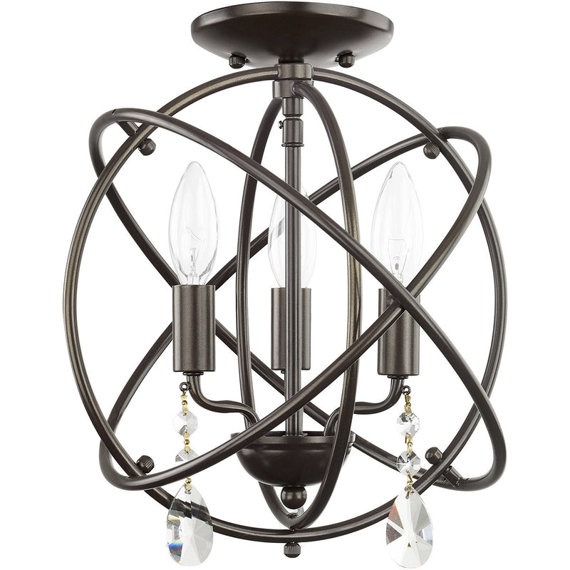 Three Light Dimmable Chandelier With Shades