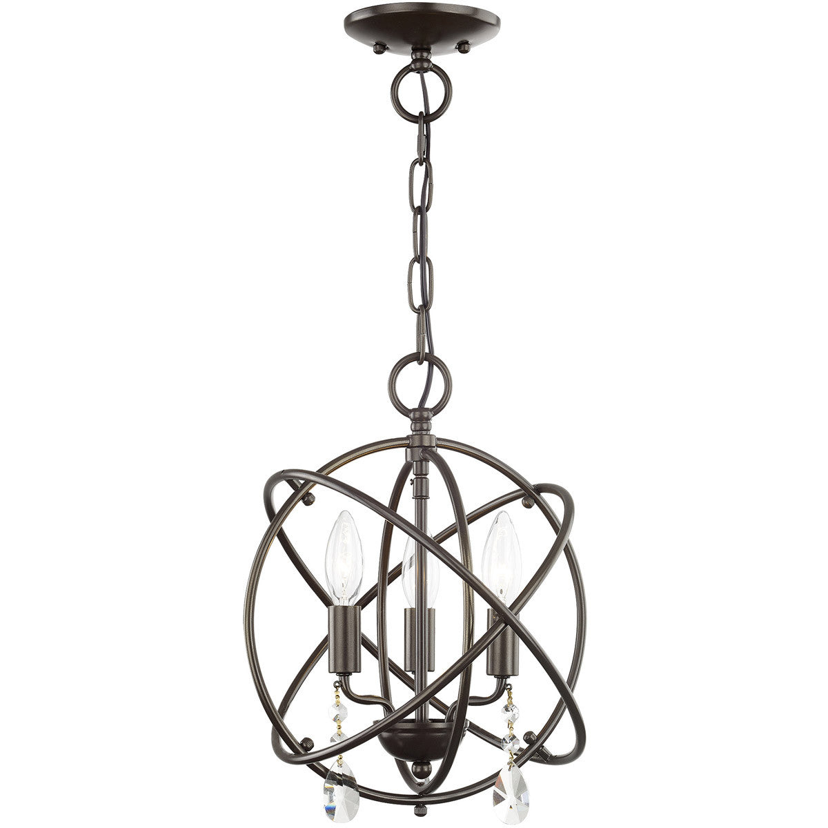 Three Light Dimmable Chandelier With Shades