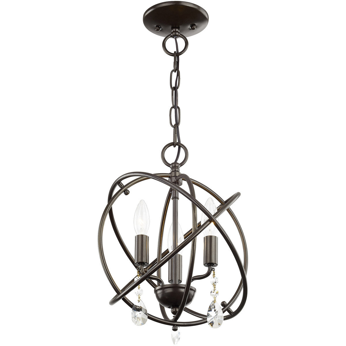 Three Light Dimmable Chandelier With Shades