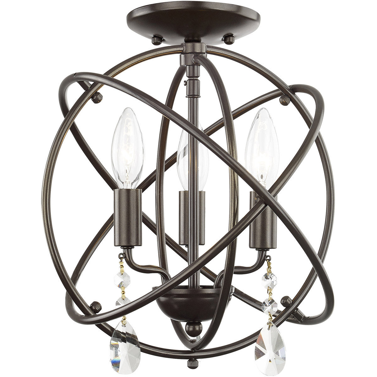 Three Light Dimmable Chandelier With Shades