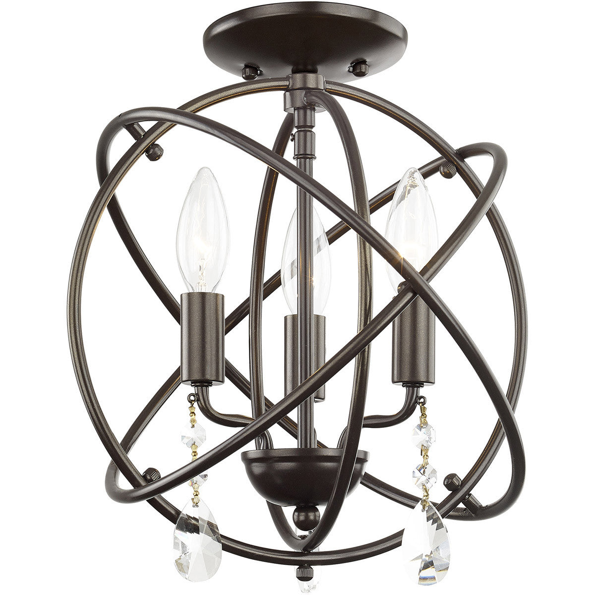 Three Light Dimmable Chandelier With Shades