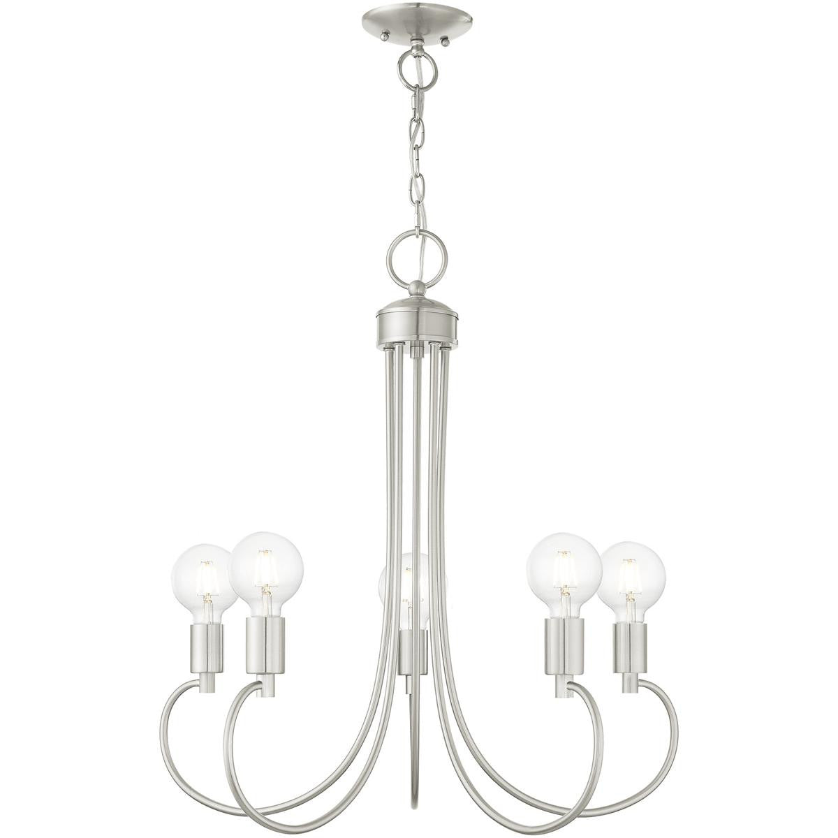 Five Light Dimmable Chandelier With Shades Default Title